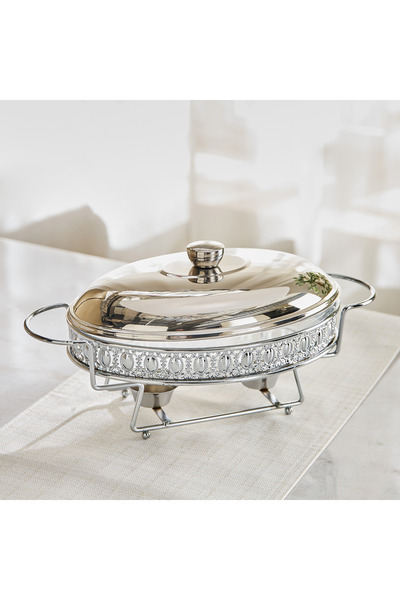 Home Box Trendy Stainless Steel Oval Food Warmer - 2 L
