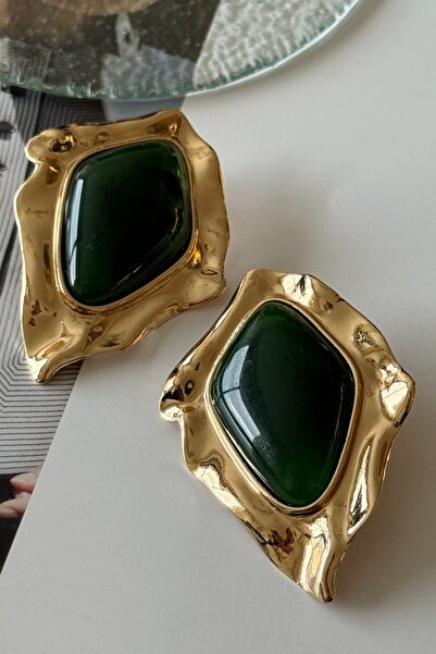 Trendy Butik Vip Dark Green Bohemian Earrings