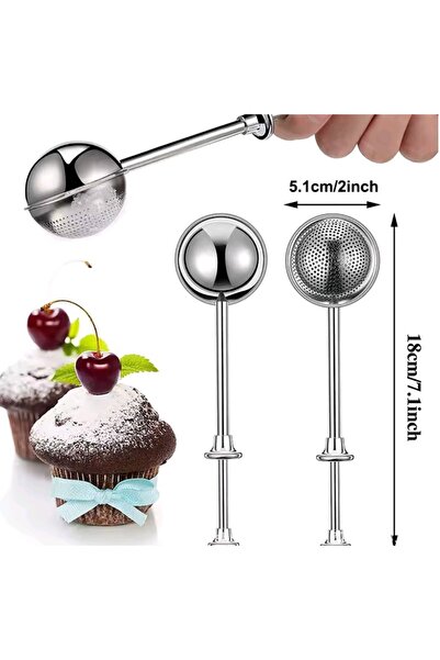 Alvin Paslanmaz Çelik Çay Süzgeci & Baharat Topu – Uzun Saplı, İnce Delikli F...