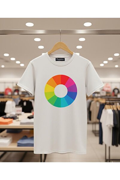 playwear PLAY WEAR Unisex Χαλαρή Εφαρμογή ΠΟΛΥΧΡΩΜΟ V4 Μπλουζάκι με στάμπα με...