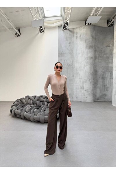 Flaubert Γυναικείο μακρύ υφασμάτινο παντελόνι με φαρδιά μπατζάκια