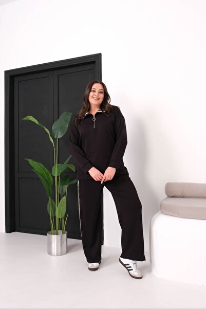 xlargebutik Plus Size Clothing Black Flexible Dual Suit That Will Make You Fe...