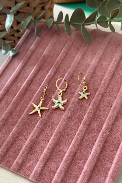 Trendy Butik Starfish Triple Set Earrings