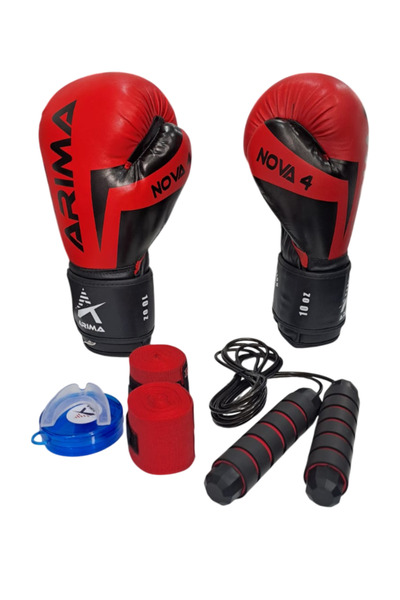ARIMA Nova-4 Boks Eldiveni(4oz-6oz-8oz-10oz-12oz-140z) + Bandaj + Dişlik + At...