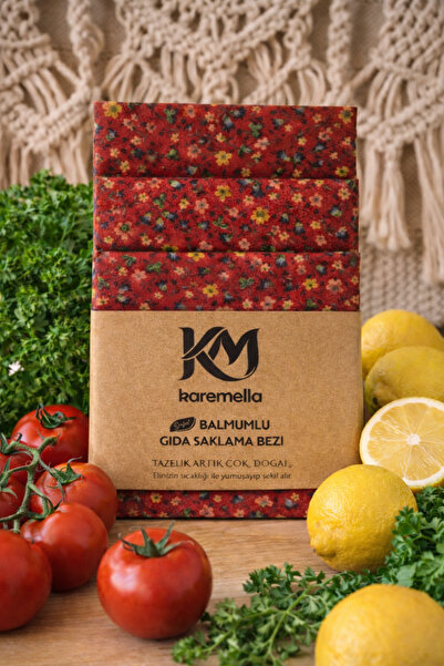 Karemella %100 Organik ve Doğal Balmumlu Tekrar Kullanılabilen Balmumu Gıda S...