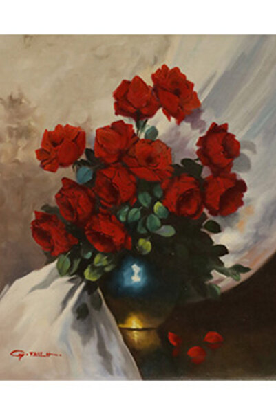 GENERAL Original Oil Painting of Red Roses
