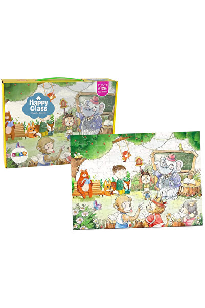 LEAN Puzzle copii 100 piese Scoala animalelor