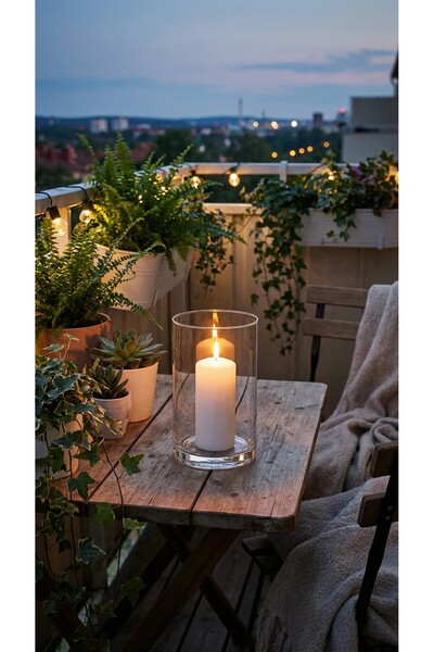 GLASSY Küçük Dokunuş, Büyük Etki: 10x15 cm El İşçiliği Premium Silindir Vazo-...