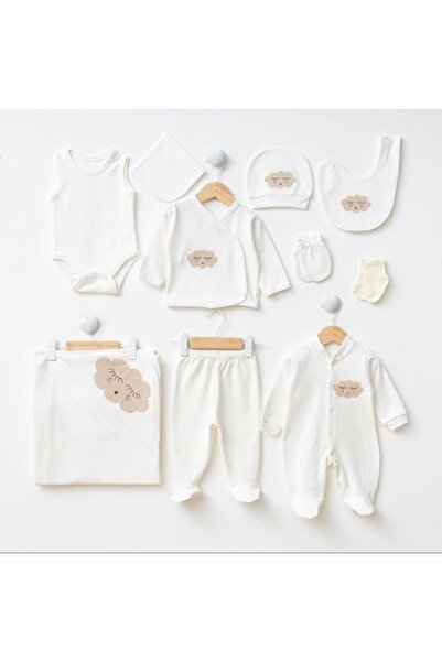 Eda Baby طقم ملابس منقوش بالغيوم مكون من 10 قطع للخروج من المستشفى