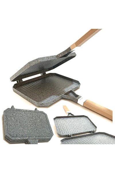 abnturk Ocak Üstü Granit Lüks Izgara Elektriksiz Gril Döküm Alüminyum Tostmat...