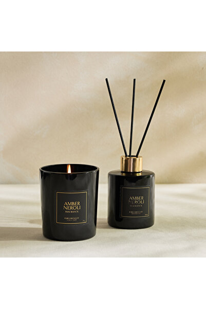 Generic مجموعة هدايا رابيا ميدنايت أمبر نيرولي شمعة وموزع عطر