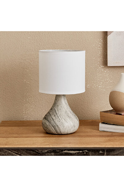 Home Box مصباح طاولة سيراميك كلارك بتأثير الرخام - 14×14×23 سم