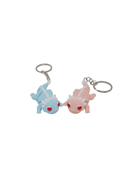 Uztech Interlocking "Best Friends" Keychain Set with Heart and Eyes