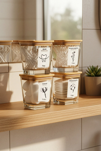 Snippy Cuvo - 4-комплектний бамбуковий вакуумний органайзер для ванної кімнат...