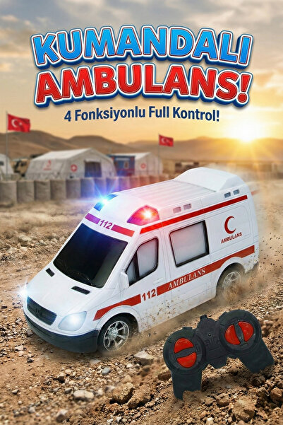 craftivio Uzaktan Kumandalı Ambulans Full Fonksiyonlu Işıklı Oyuncak Araba 20...