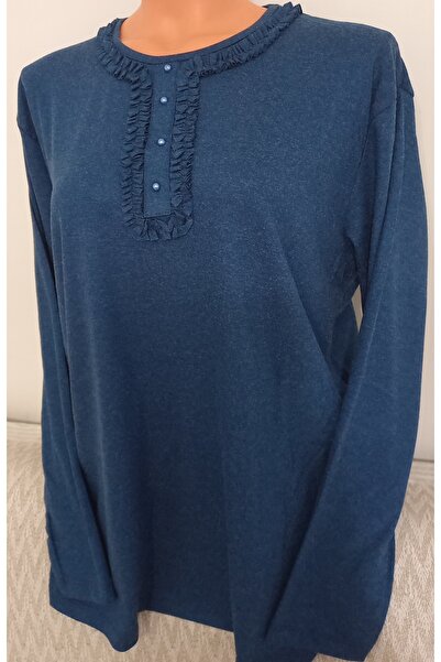 Anne Er Clothing Winter Heavy Cotton Combed Cotton Blouse Long-Sleeve O-Neck ...