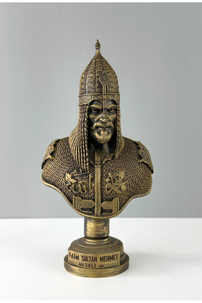 LivadoHome Fatih Sultan Mehmet Büst Dekoratif Heykel 25 x 13 cm