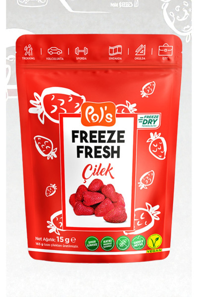 Pol's بولز فريز فراولة مجففة طازجة 15 جم