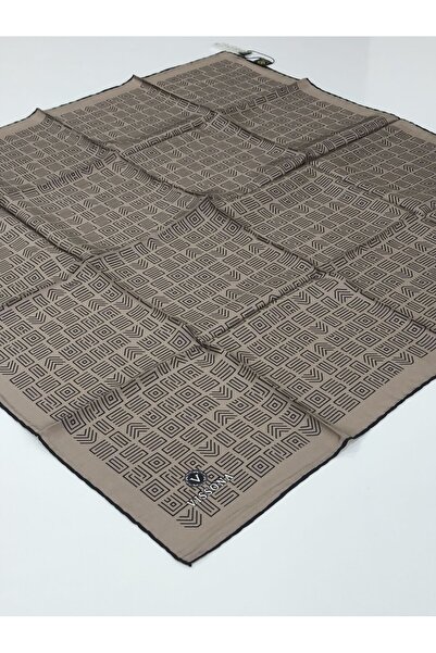 PİRAMİT VİSSONA TİVİL İPEK EŞARP VİZON SİYAH 1017-4