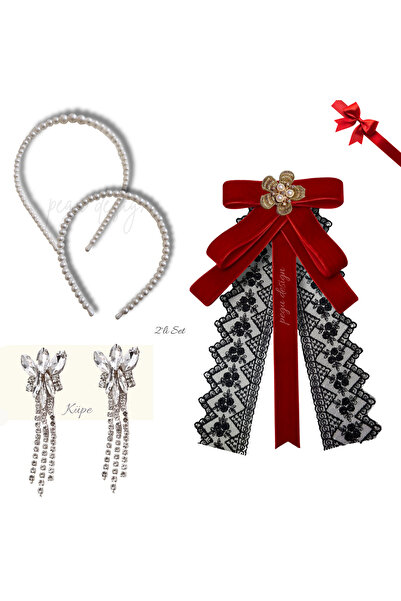 pegu baby collection Комплект от 4 части: перлена диадема, брошка с флорален ...