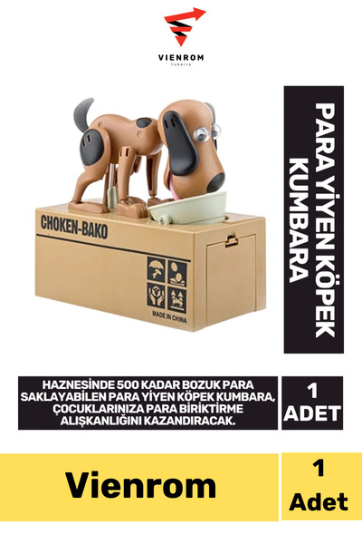 Vienrom #Kumbara 500 Demir Para Kapasiteli Pilli Para Yiyen Köpek Kumbara 16x...