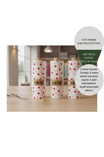 ayçiçek home 1 Meter 46 Thread Akfi̇l Fabric 2.40 Width Bedding Fabric Metera...