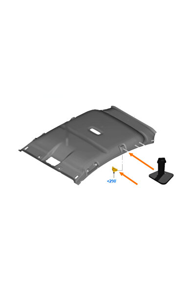 kaplanoto Ford Fiesta mk6 (2003-08) tavan döşemesi arka taraf sol + sağ pim k...