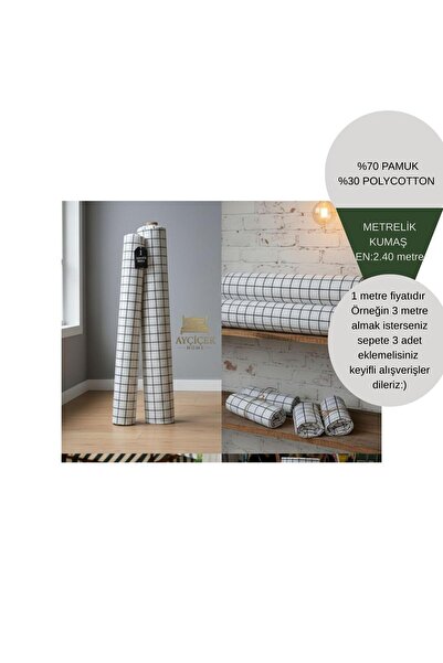 ayçiçek home 1 Meter 46 Thread Akfi̇l Fabric 2.40 Width Bedding Fabric Metera...