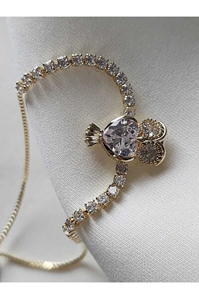 ZÜLİSCH CHARM BAYKUŞ GOLD RENK BİLEKLİK ÇELİK ZİRKON TAŞLI
