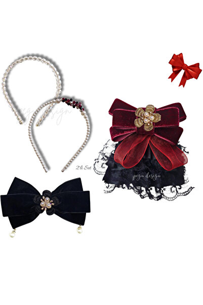 pegu baby collection Комплект от 4 части: перлена диадема, брошка с флорален ...