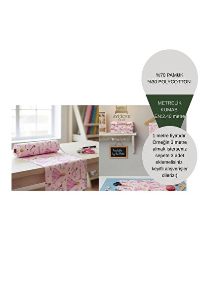 ayçiçek home 1 Meter 46 Thread Akfi̇l Fabric 2.40 Width Bedding Fabric Metera...