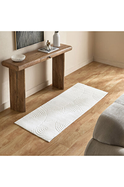 Home Box Zara Hena Jacquard Rabbit Fur Rug - 60x150 cm