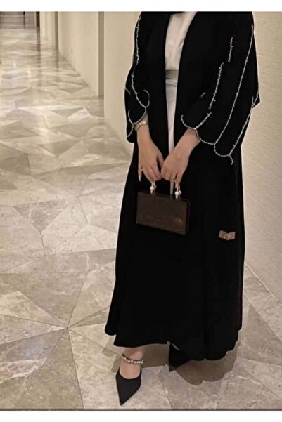 Generic Black abaya with crystal embroidery