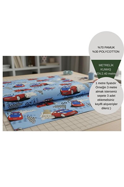 ayçiçek home 1 Meter 46 Thread Akfi̇l Fabric 2.40 Width Bedding Fabric Metera...