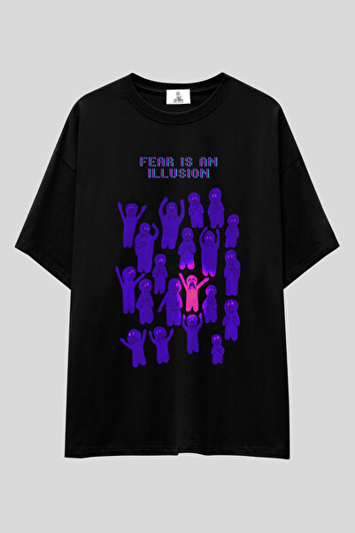 UmbraWear Fear Is an Illusion Oversize T-Shirt |   Courage Themed Printed Uni...