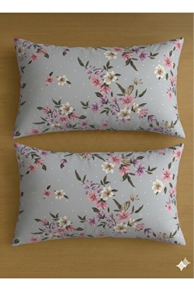 NURLATEX 2-Piece Floral Cotton Pillowcase