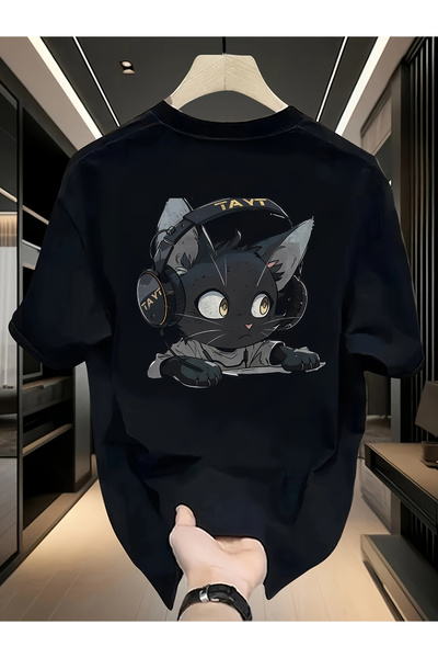 GALASHOP Cotton Anime Cat T-Shirt