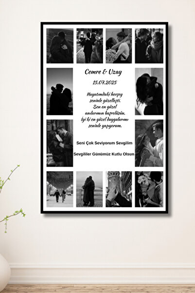 ERUMAR HOME Kişiye Özel Fotoğraflı, İsimli Tarihli, Yazılı Sevgili, Eş Hediye...