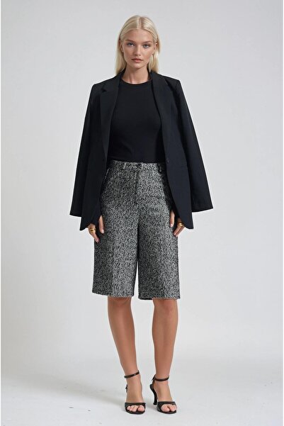 Lijuri High Waist Tweed Bermuda Shorts 0115