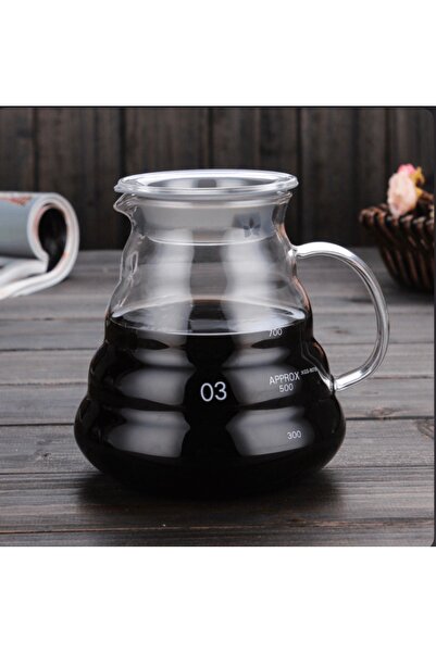 LUXURY V60 Glass Drip Coffee Maker, Wavy Coffee Pot, 03 Capacity, 700ml