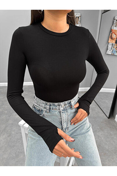 modayaselam Long Sleeve Basic Blouse