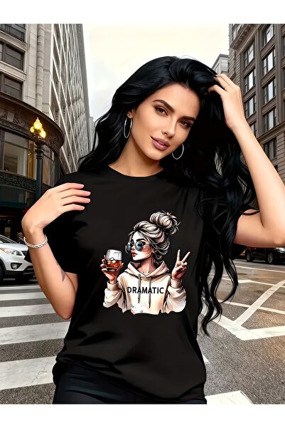 GALASHOP Chic Dramatic Graphic T-Shirt