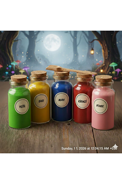 Fabrikone 5'li Toz Mum Boyası Seti - Hobi Seti (Yeşil,Sarı,Mavi,Kırmızı,Pembe)