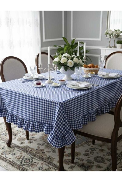 Angels' Collection Ruffled Gingham Tablecloth