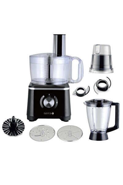 DOTS Food Processor 600W, 1.75L, Chopping Bowl 1.2L, Black