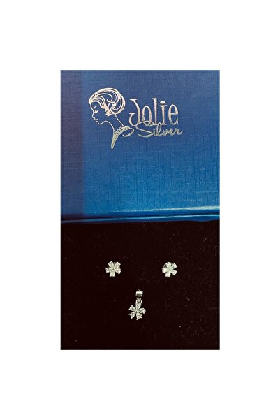 Crocodileskids Σετ από ασήμι 925, Leski Silver, 5 πέταλα λουλουδιού με λευκές...