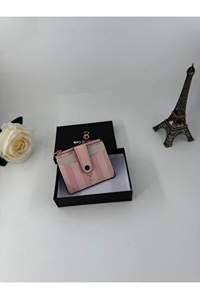 gül sezgin butik Portofel roz pentru femei, cu suport pentru carduri, în cutie.