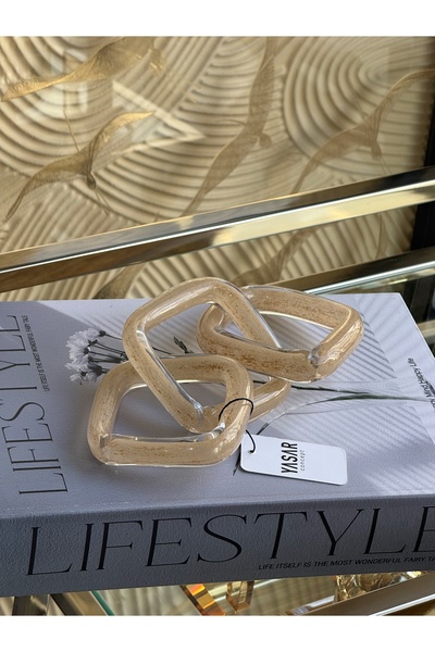 YASAR CONCEPT Chaine Cam Zincir Dekor Krem 22 Cm