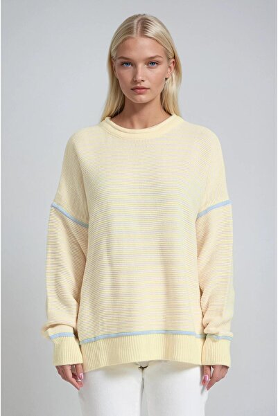 Lijuri Crew Neck Oversize Striped Knitwear Sweater 1419