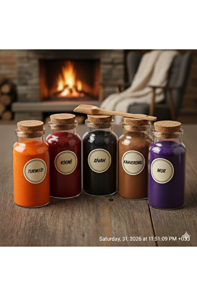 Fabrikone 5'li Toz Mum Boyası Seti - Hobi Seti (Turuncu,Kırmızı,Siyah,Kahvere...